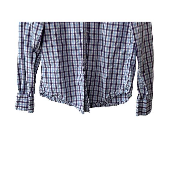 J. Crew Slim Fit Blue & Purple Check Print Long Sleeve Button-Up Shirt Small - Picture 4 of 6